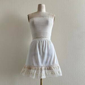 handmade white satin mini skirt